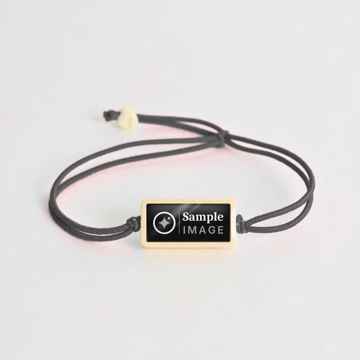 Tap-to-Phone Bracelets on Lite Bungee - Cream Clay Rectangle
