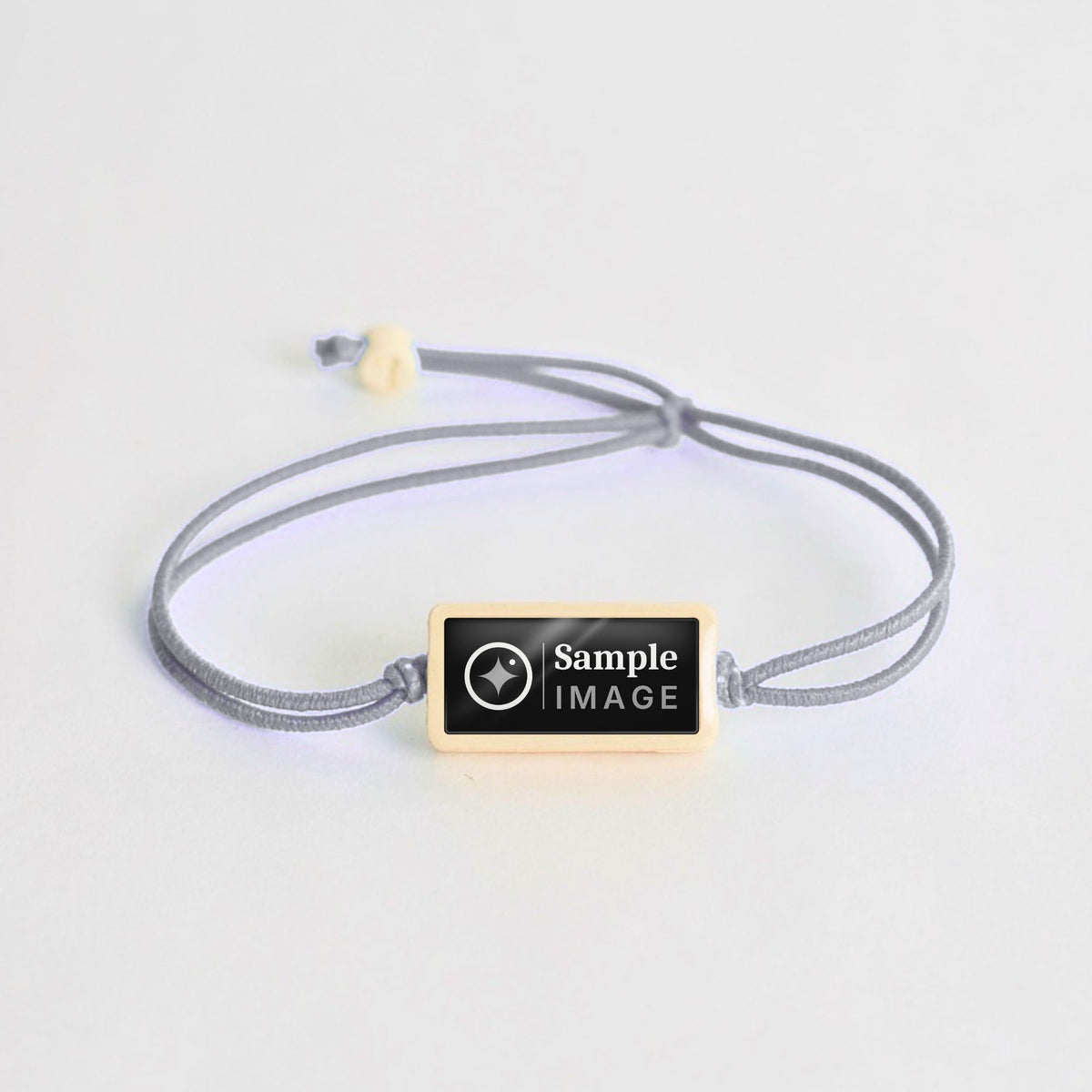 Tap-to-Phone Bracelets on Lite Bungee - Cream Clay Rectangle