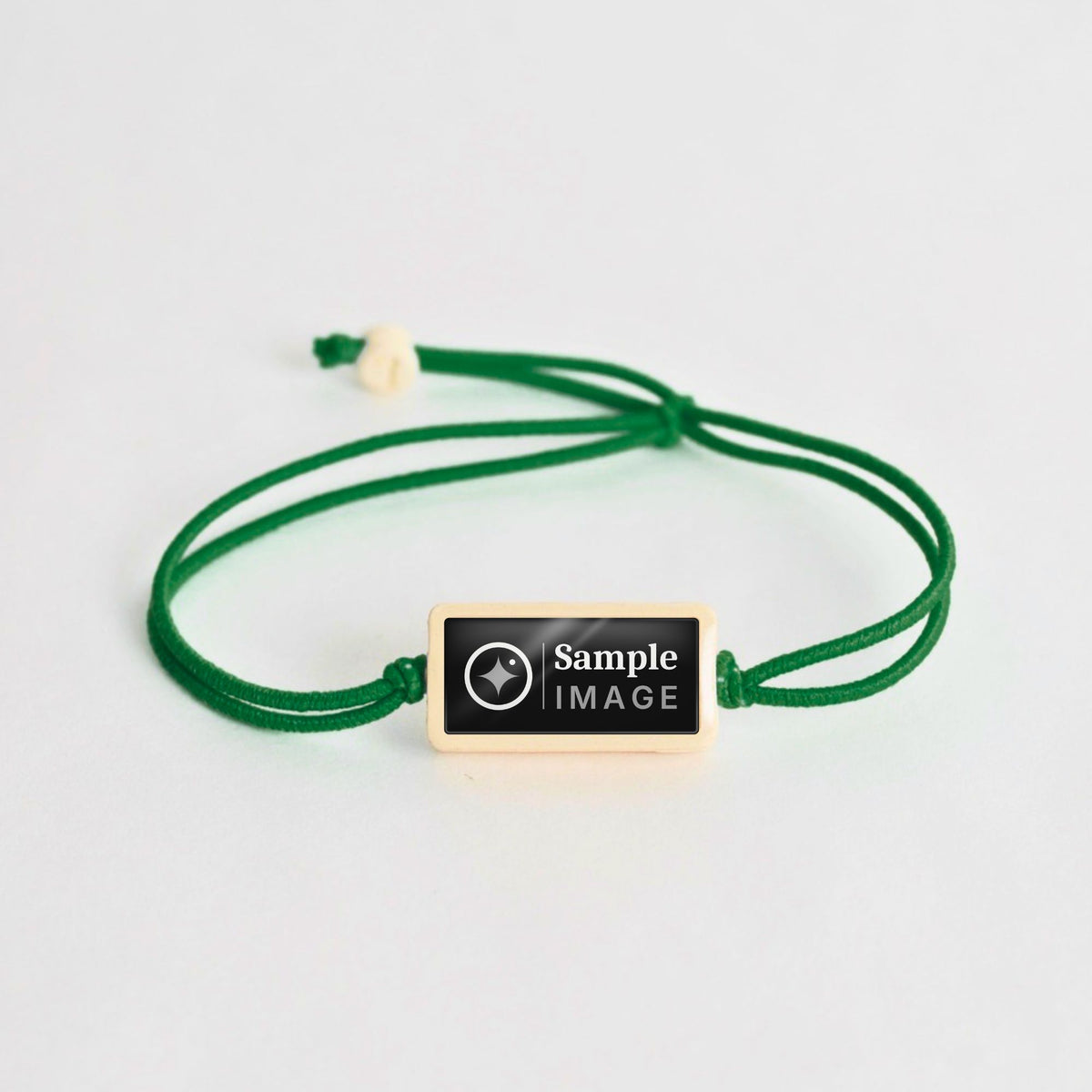 Tap-to-Phone Bracelets on Lite Bungee - Cream Clay Rectangle