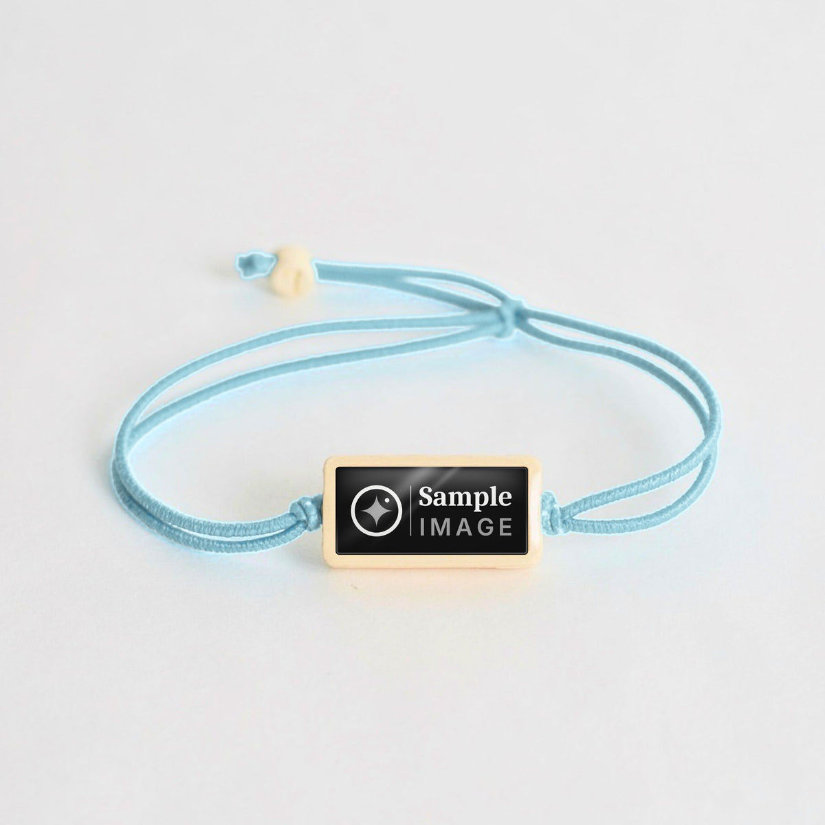 Tap-to-Phone Bracelets on Lite Bungee - Cream Clay Rectangle