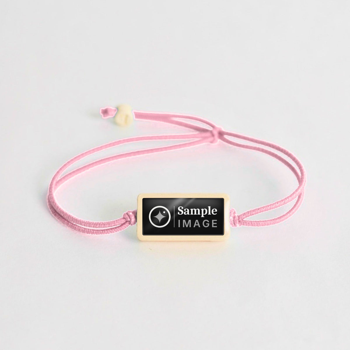 Tap-to-Phone Bracelets on Lite Bungee - Cream Clay Rectangle
