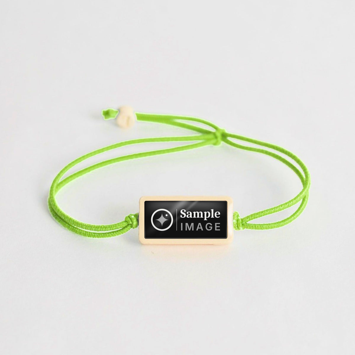 Tap-to-Phone Bracelets on Lite Bungee - Cream Clay Rectangle