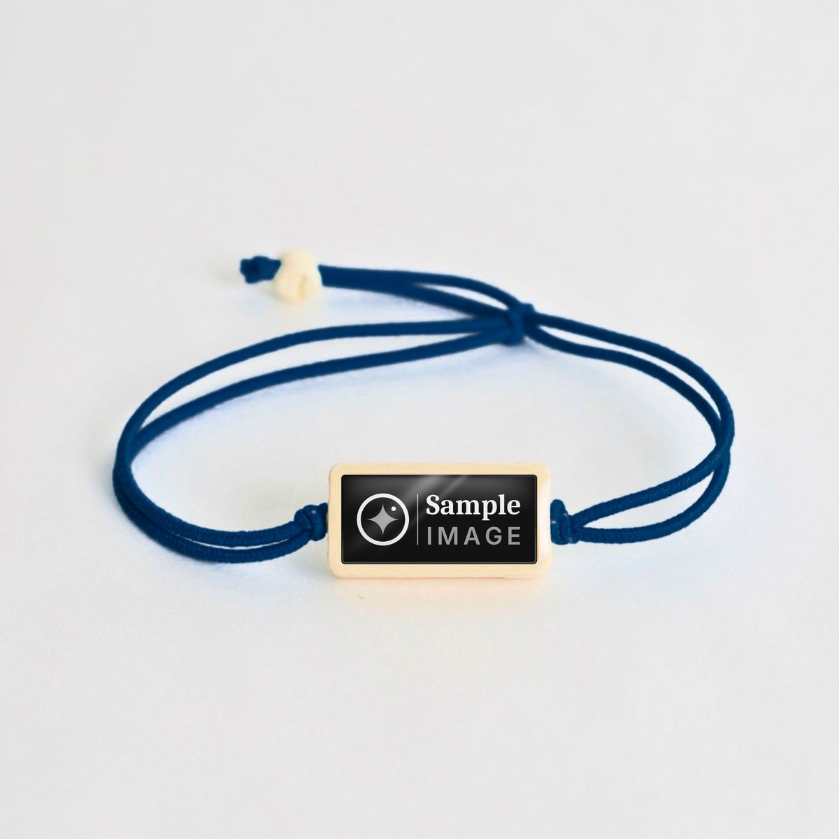 Tap-to-Phone Bracelets on Lite Bungee - Cream Clay Rectangle