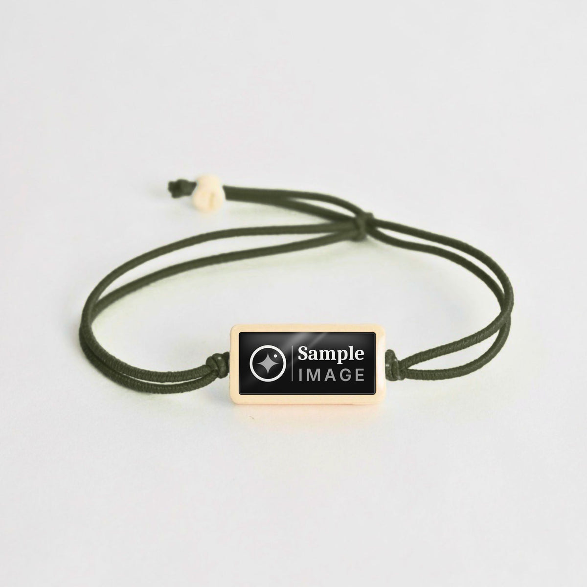 Tap-to-Phone Bracelets on Lite Bungee - Cream Clay Rectangle