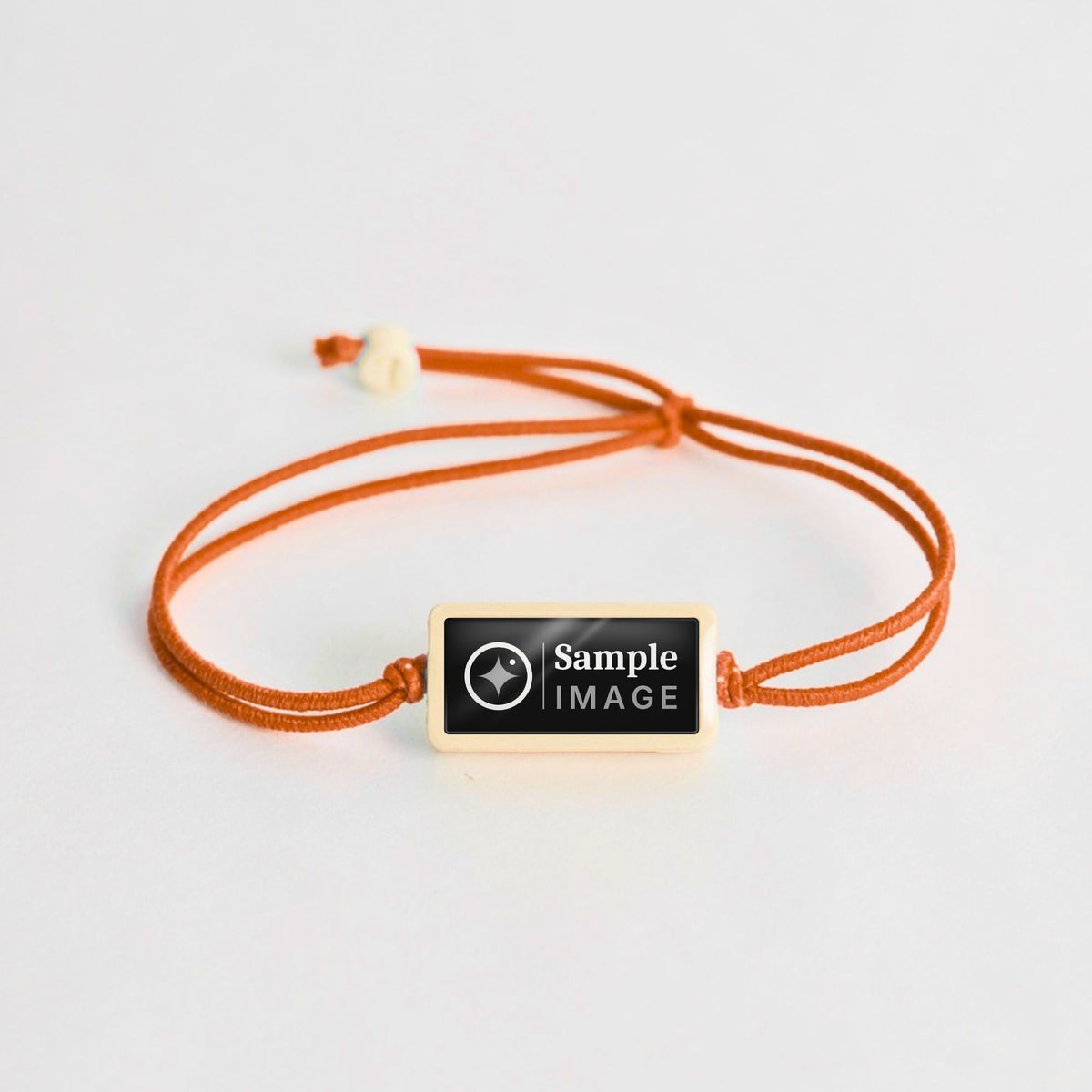 Tap-to-Phone Bracelets on Lite Bungee - Cream Clay Rectangle