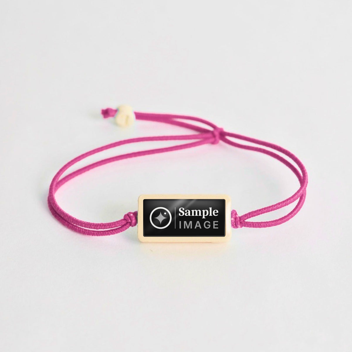 Tap-to-Phone Bracelets on Lite Bungee - Cream Clay Rectangle