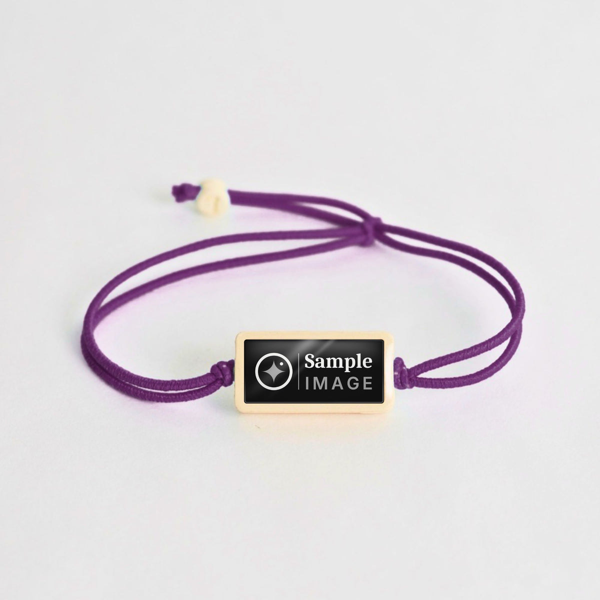 Tap-to-Phone Bracelets on Lite Bungee - Cream Clay Rectangle