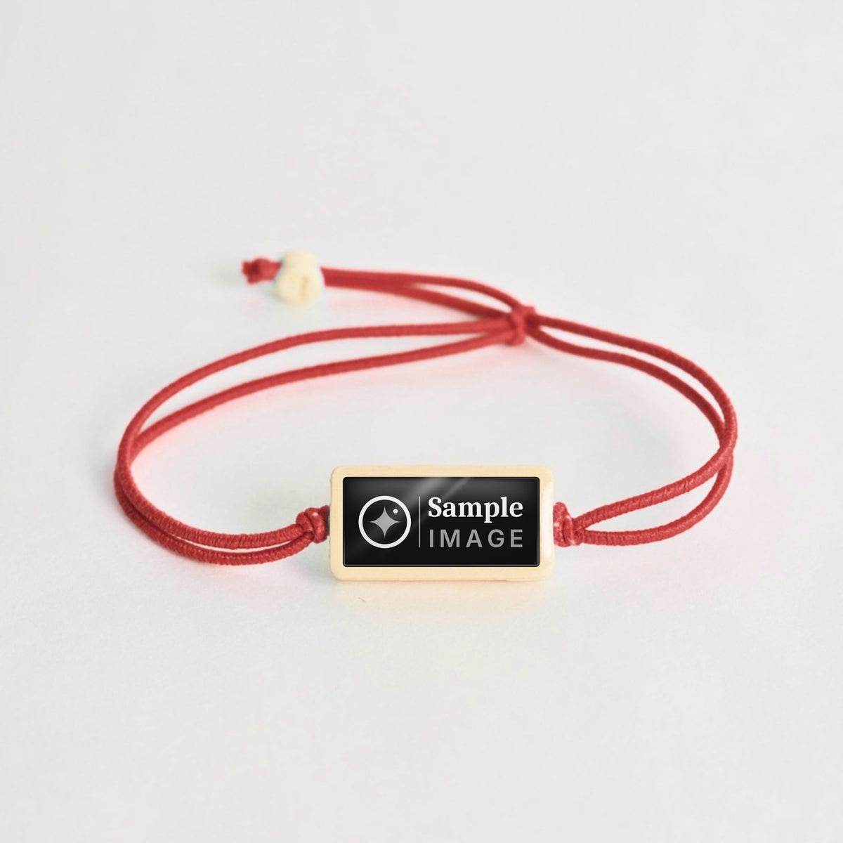 Tap-to-Phone Bracelets on Lite Bungee - Cream Clay Rectangle