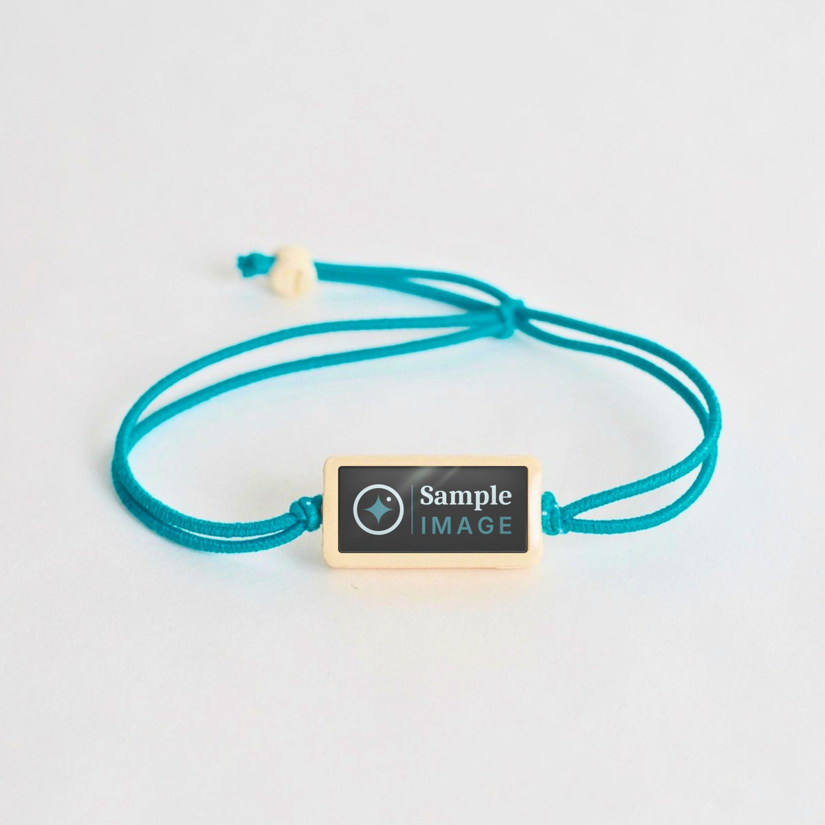 Tap-to-Phone Bracelets on Lite Bungee - Cream Clay Rectangle