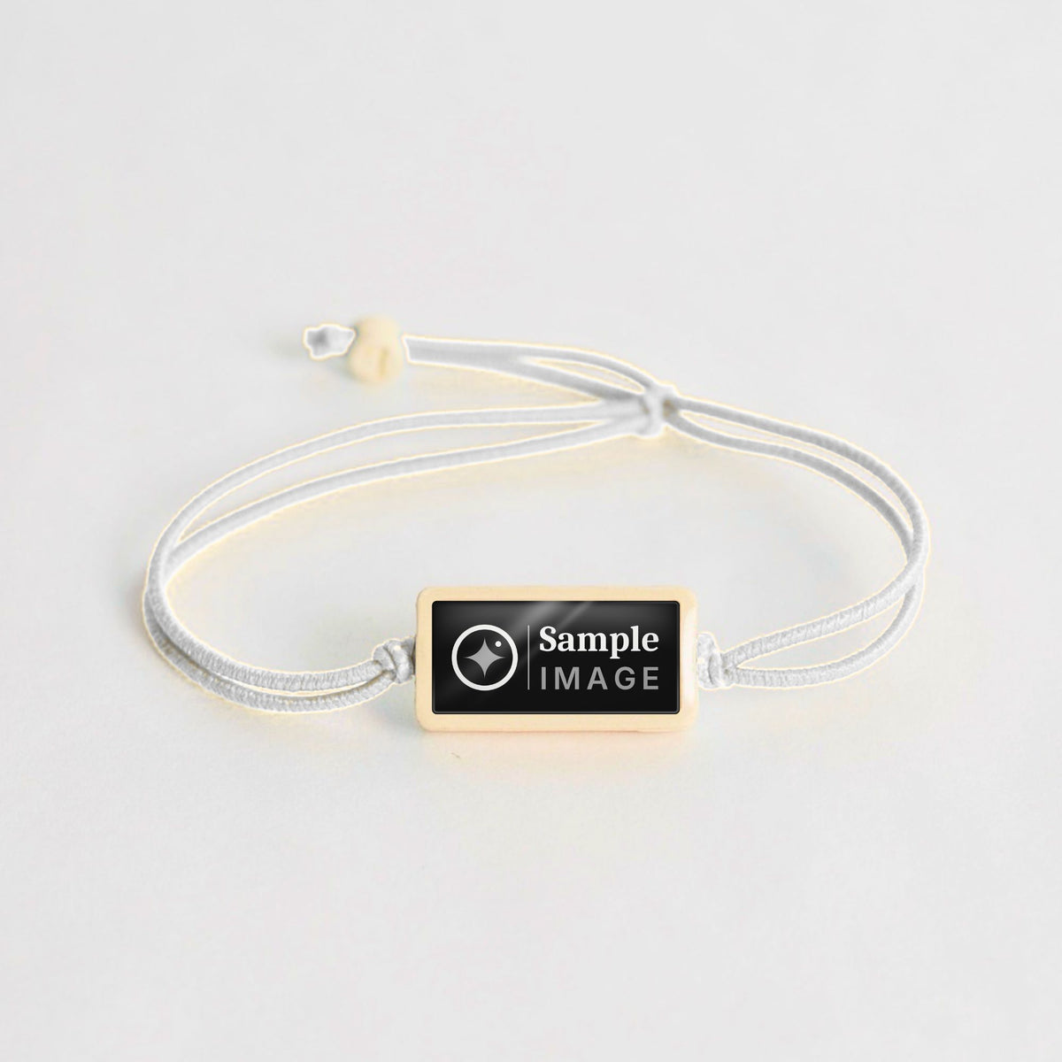 Tap-to-Phone Bracelets on Lite Bungee - Cream Clay Rectangle