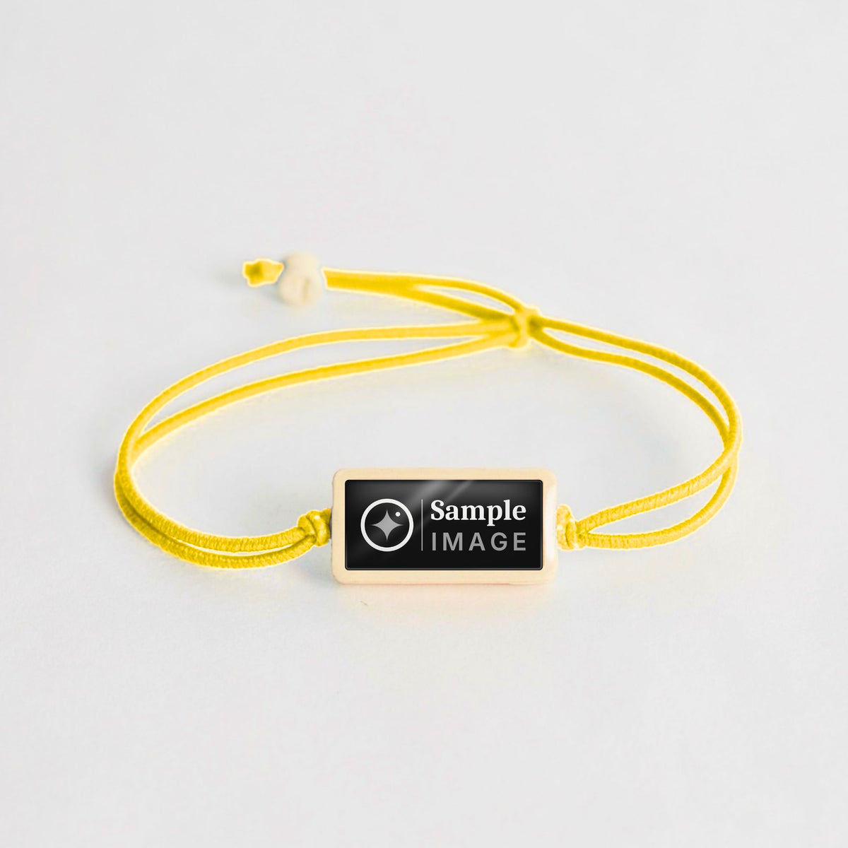 Tap-to-Phone Bracelets on Lite Bungee - Cream Clay Rectangle