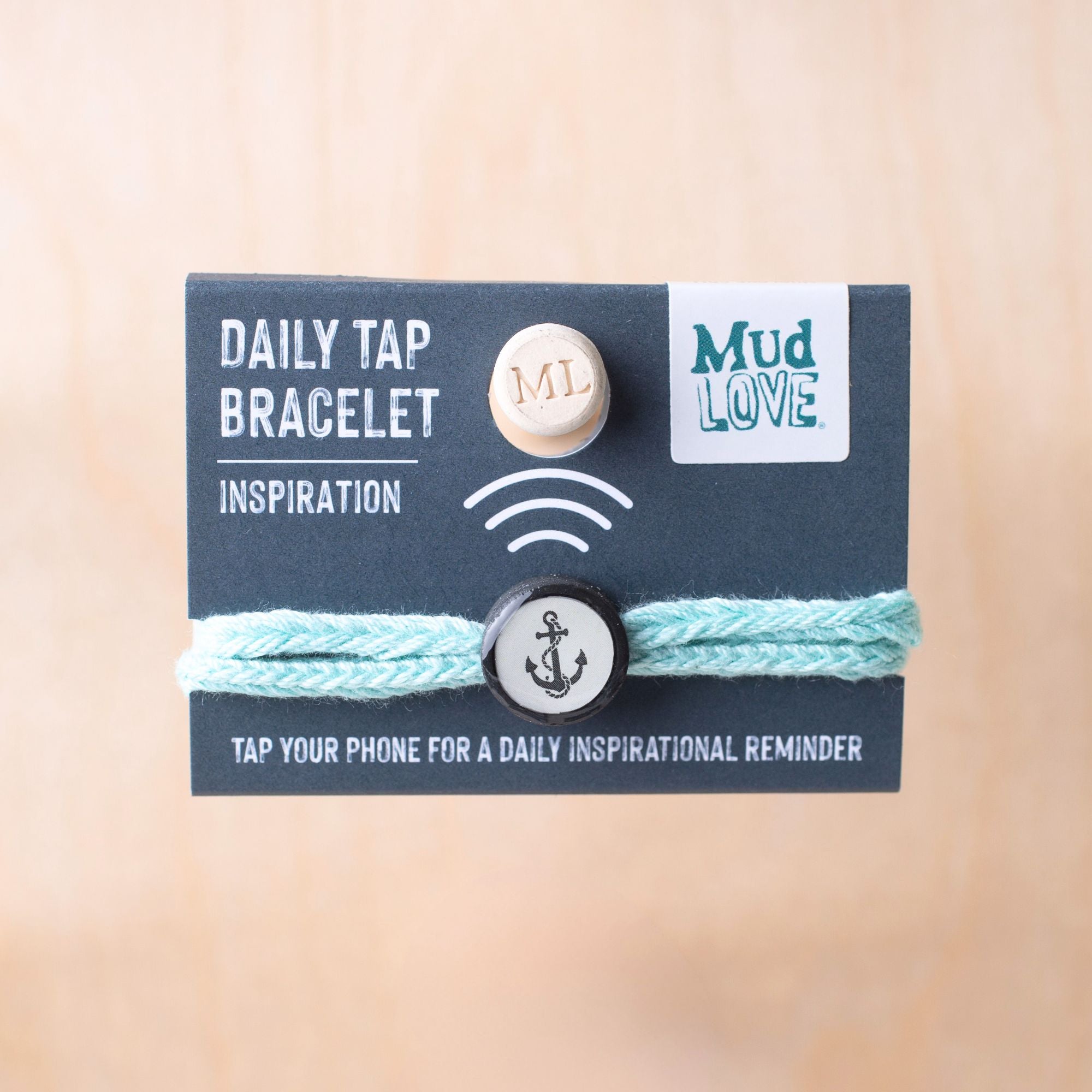 Daily Tap for Inspiration Beacon Bracelet - Anchor - Woven Cord