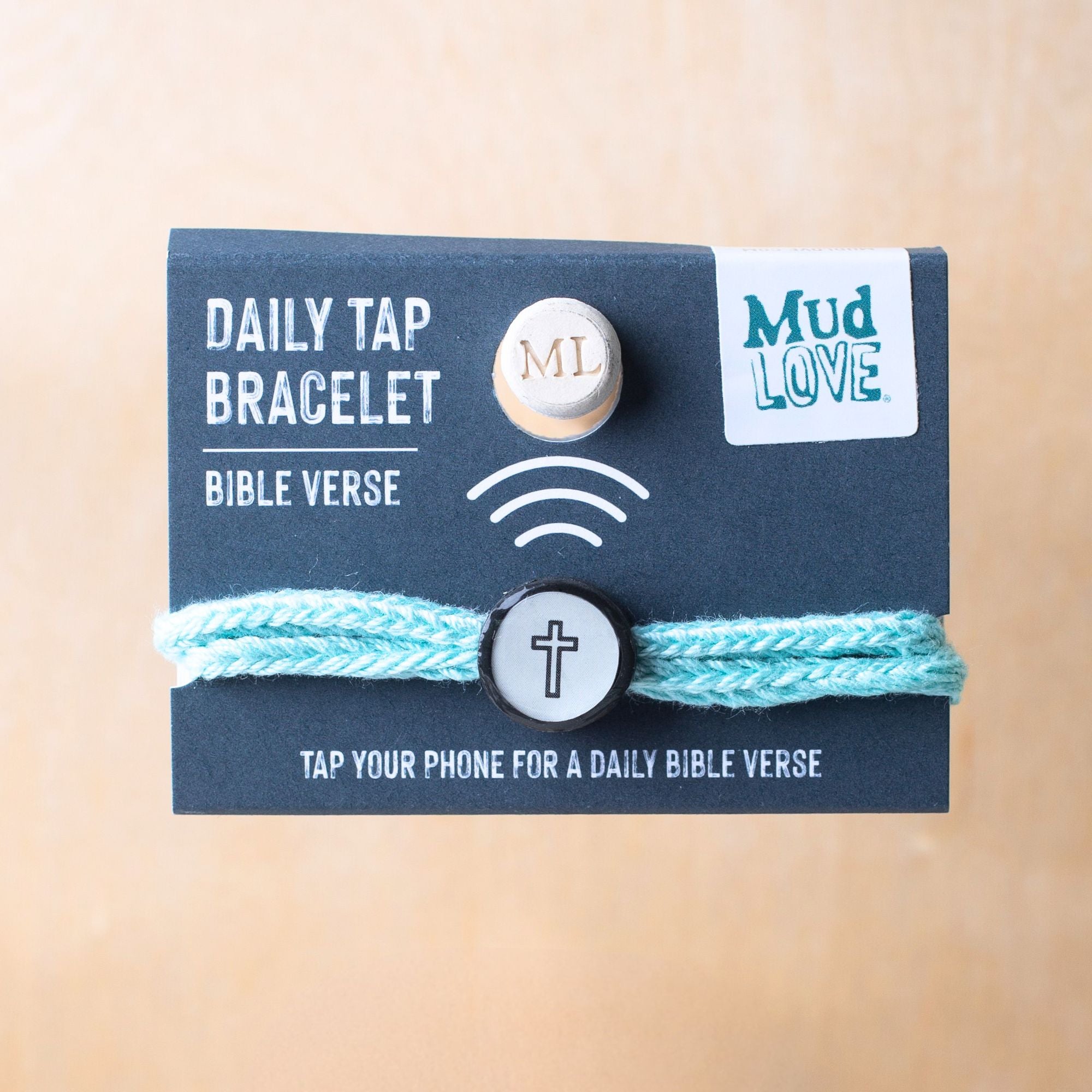Daily Tap for Bible Verse Beacon Bracelet - Cross - Woven Cord