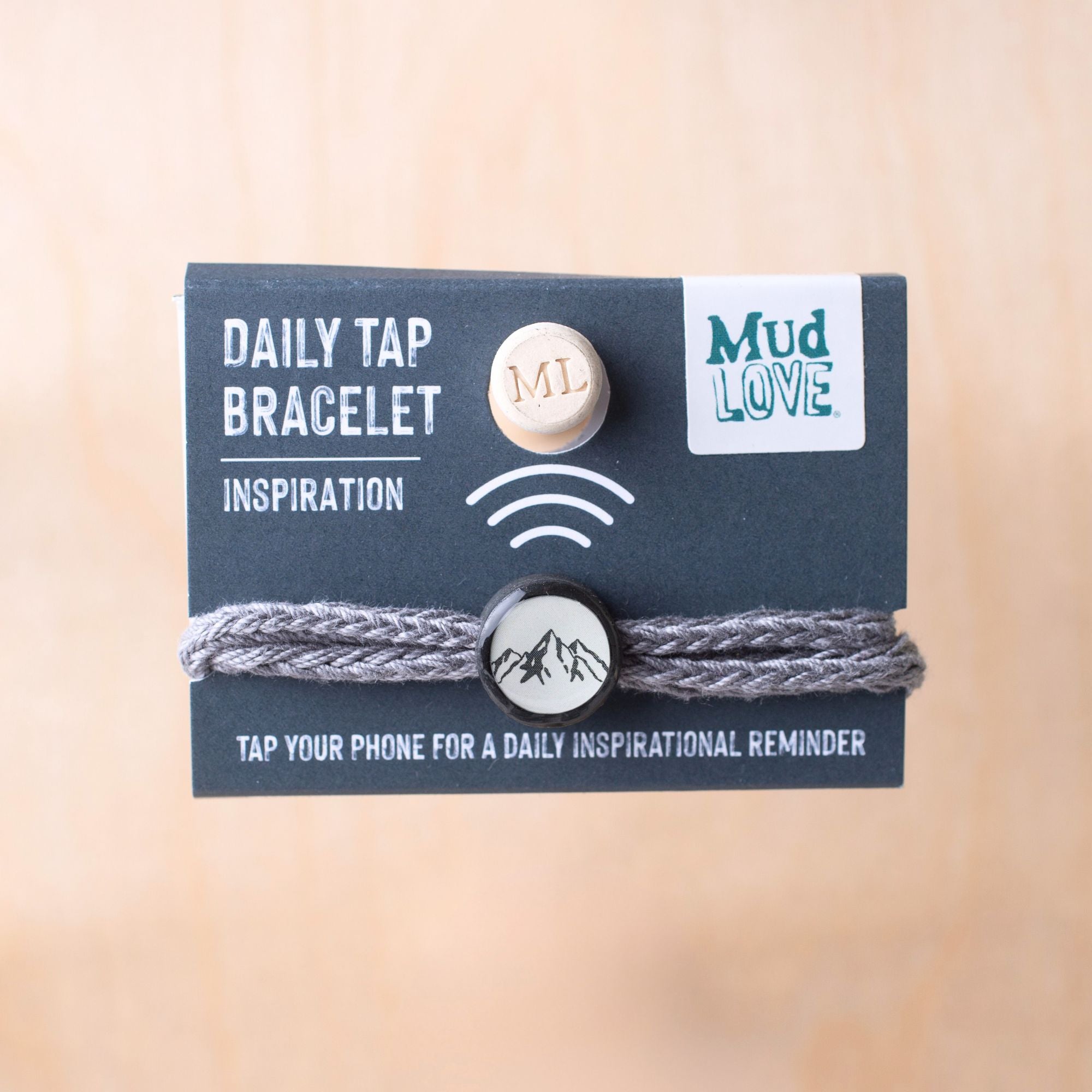 Daily Tap for Inspiration Beacon Bracelet - Mountains - Woven Cord