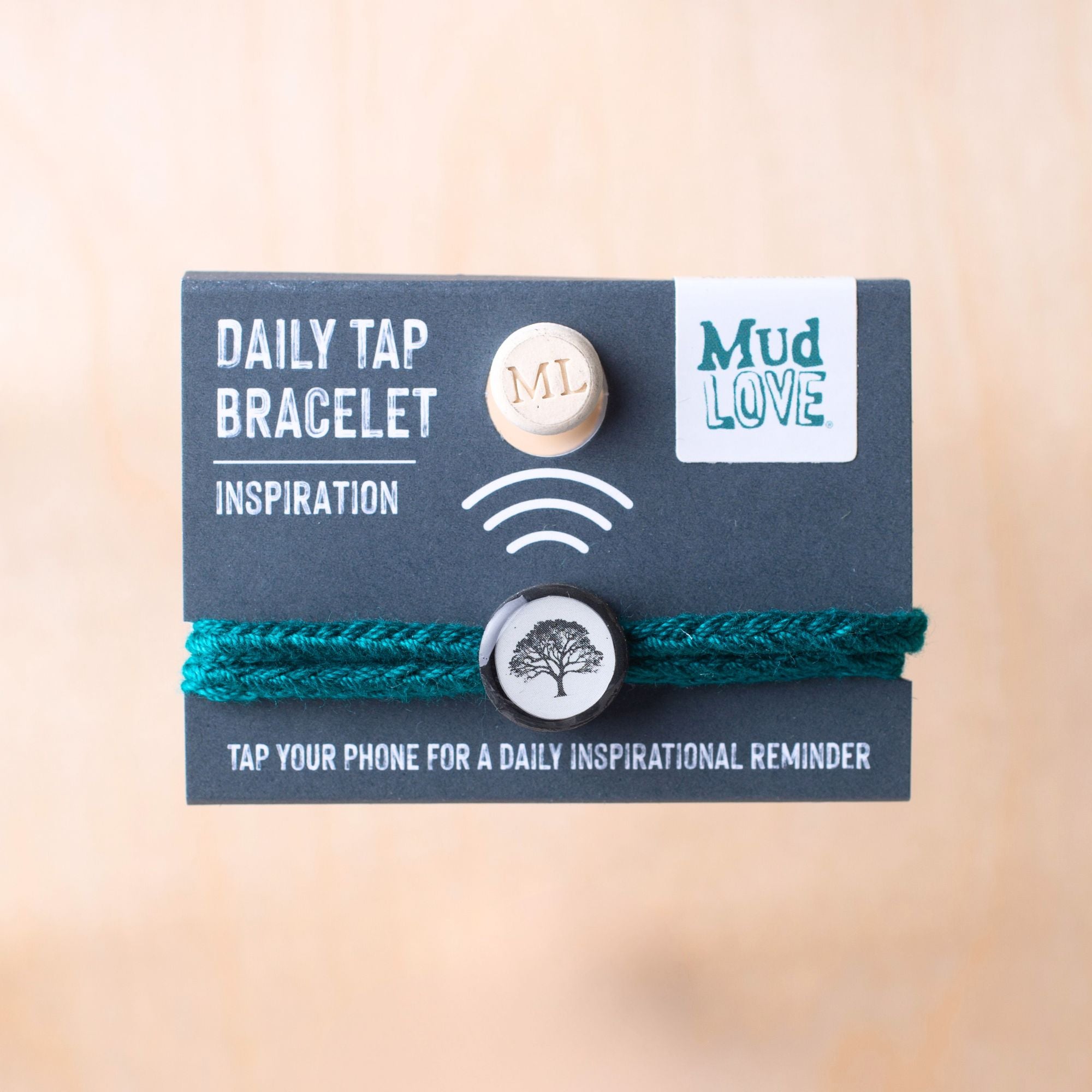 Daily Tap for Inspiration Beacon Bracelet - Oak Tree - Woven Cord