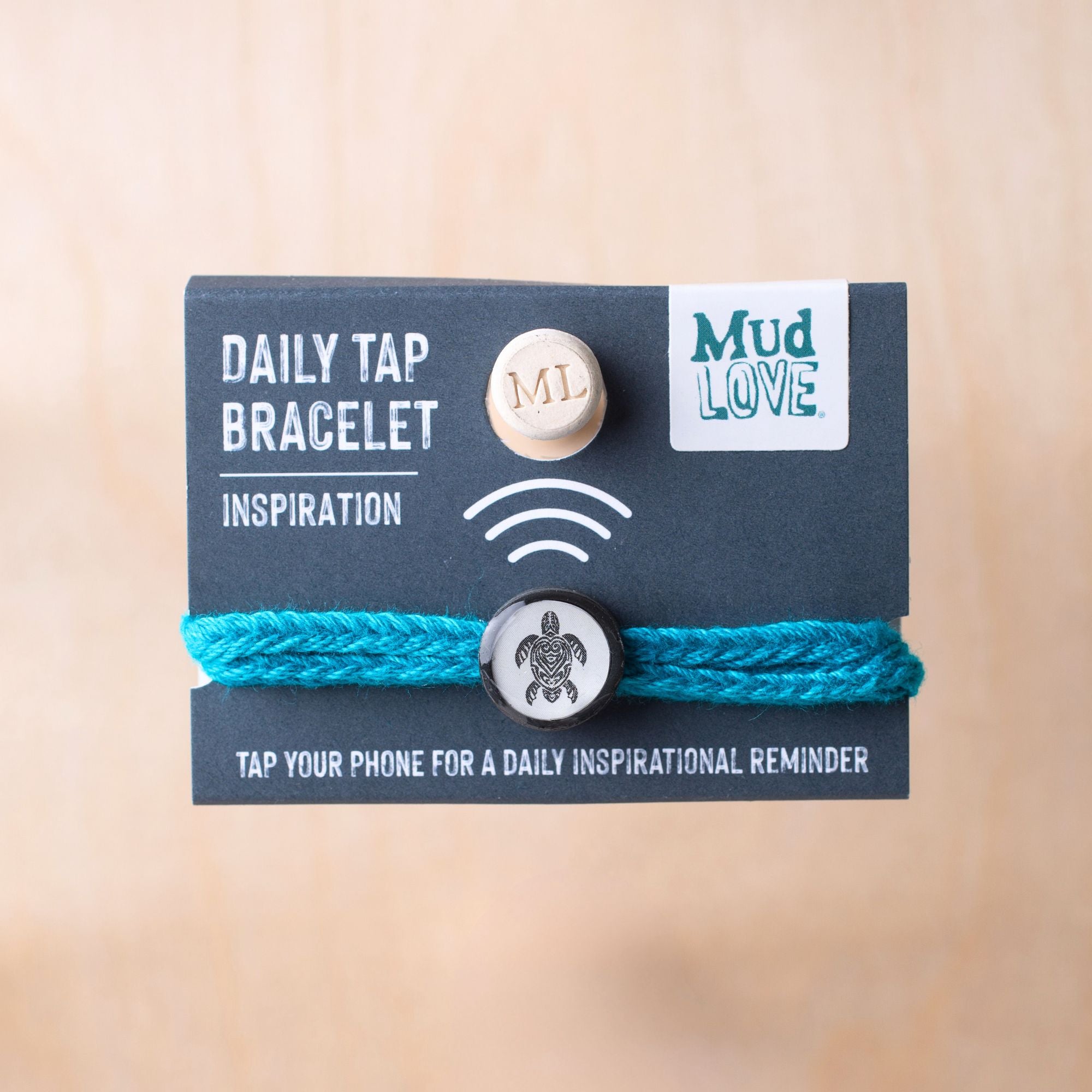 Daily Tap for Inspiration Beacon Bracelet - Sea Turtle - Woven Cord